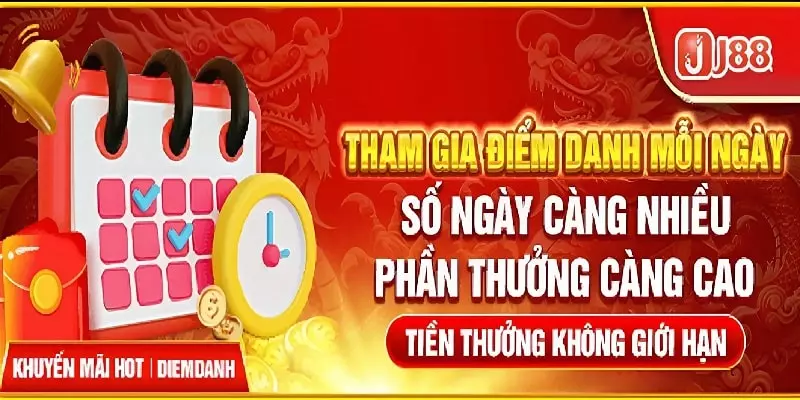 Điểm danh mỗi ngày để nhận các phần quà hấp dẫn từ J88